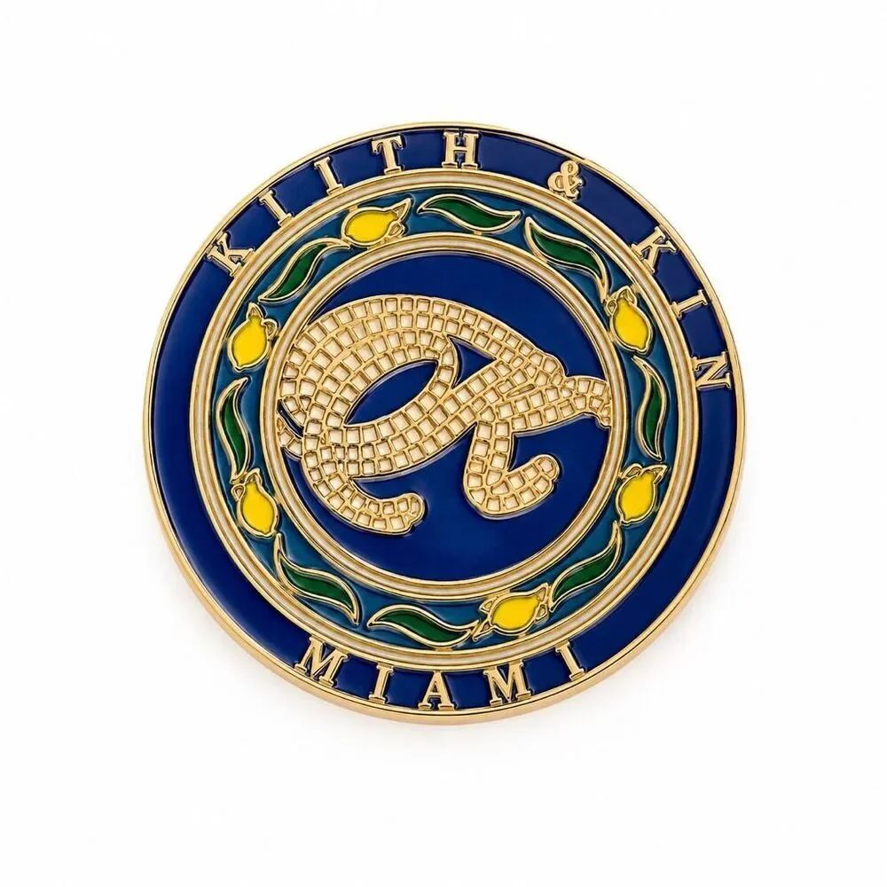 Kith Miami Mosaic Premium Enamel Pin Sneaker Accessories Limited Exclusive NWT